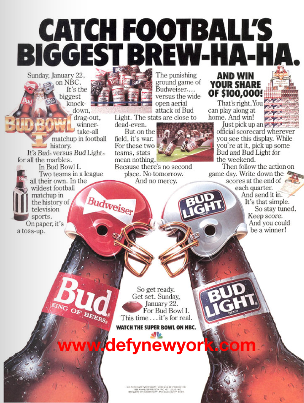 original 1989 bud bowl 1 advertisement