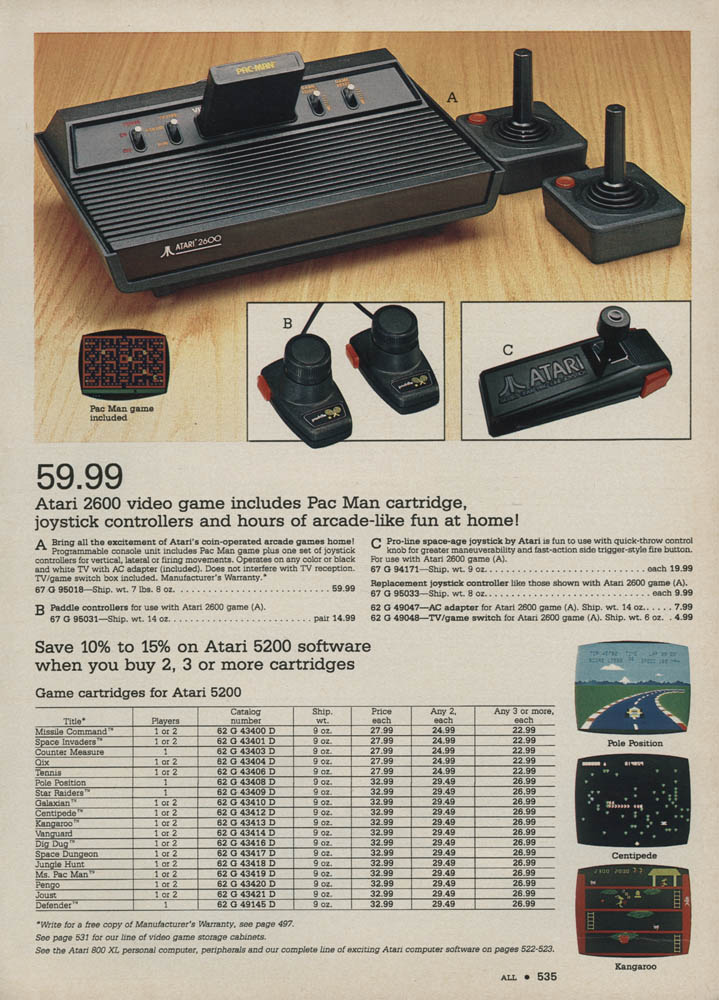 84 atari 2600 video game system