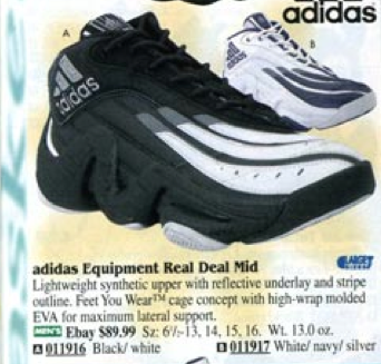 Adidas Equipment Real Deal Basketball Shoe Antoine Walker 1997