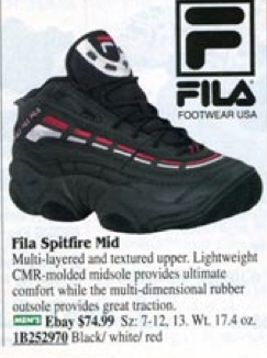 fila spitfire mens basketball shoes
