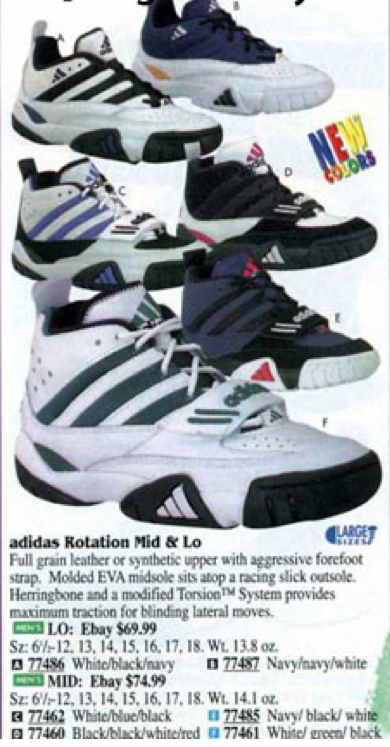 borroso Ritual Acelerar Adidas Rotation Mid & Lo Basketball Shoe 1996