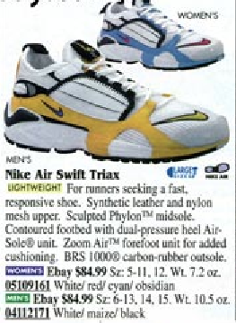 entusiasmo lavanda grua Nike Air Swift Triax Running Shoe 1998