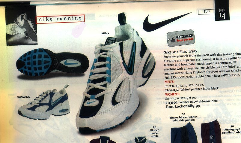 Tía Excursión obtener Nike Air Max Triax Running Shoe 1997