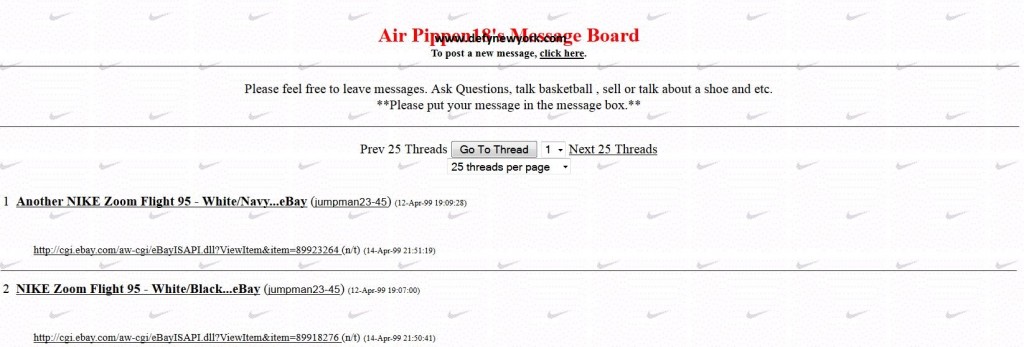 air pippen 18 message board
